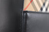 Authentic BURBERRY Nova Check Shoulder Hand Bag Purse Leather Black 0246K