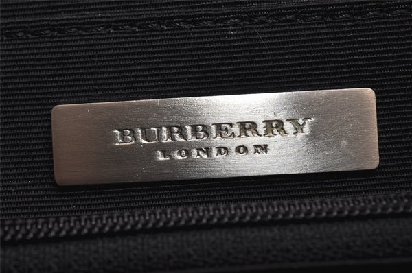 Authentic BURBERRY Nova Check Shoulder Hand Bag Purse Leather Black 0246K