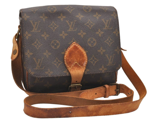 Authentic Louis Vuitton Monogram Cartouchiere MM M51253 Shoulder Cross Bag 0248J