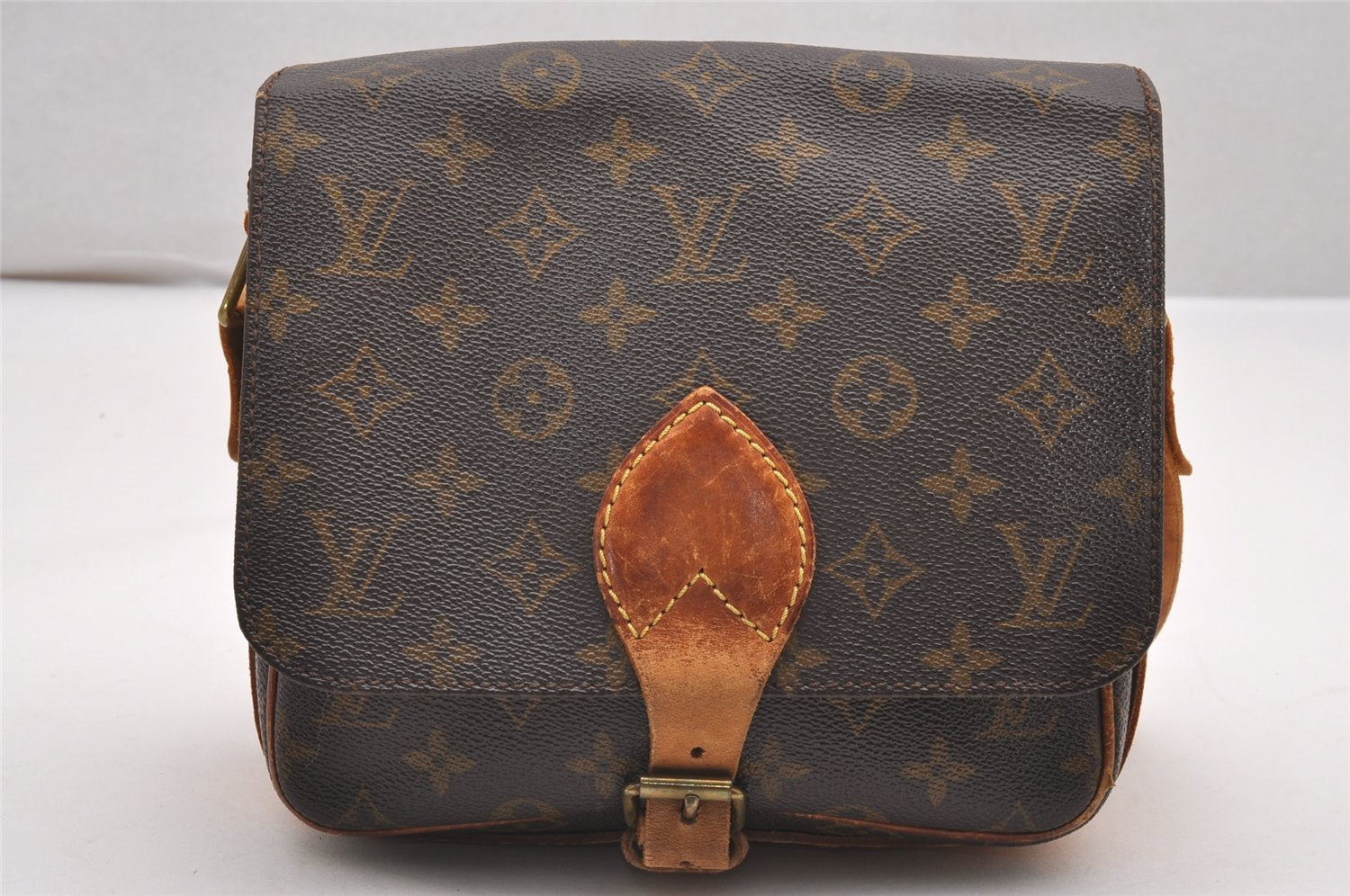 Authentic Louis Vuitton Monogram Cartouchiere MM M51253 Shoulder Cross Bag 0248J
