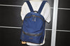 Authentic BURBERRY BLUE LABEL Vintage Backpack Nylon Leather Navy Blue 0249I