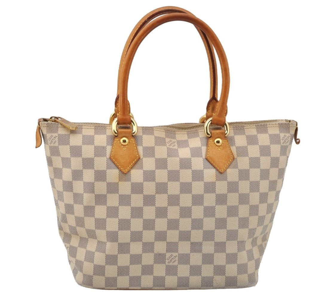 Authentic Louis Vuitton Damier Azur Saleya PM Shoulder Tote Bag N51186 LV 0249J