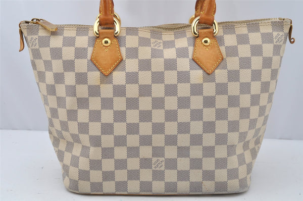 Authentic Louis Vuitton Damier Azur Saleya PM Shoulder Tote Bag N51186 LV 0249J