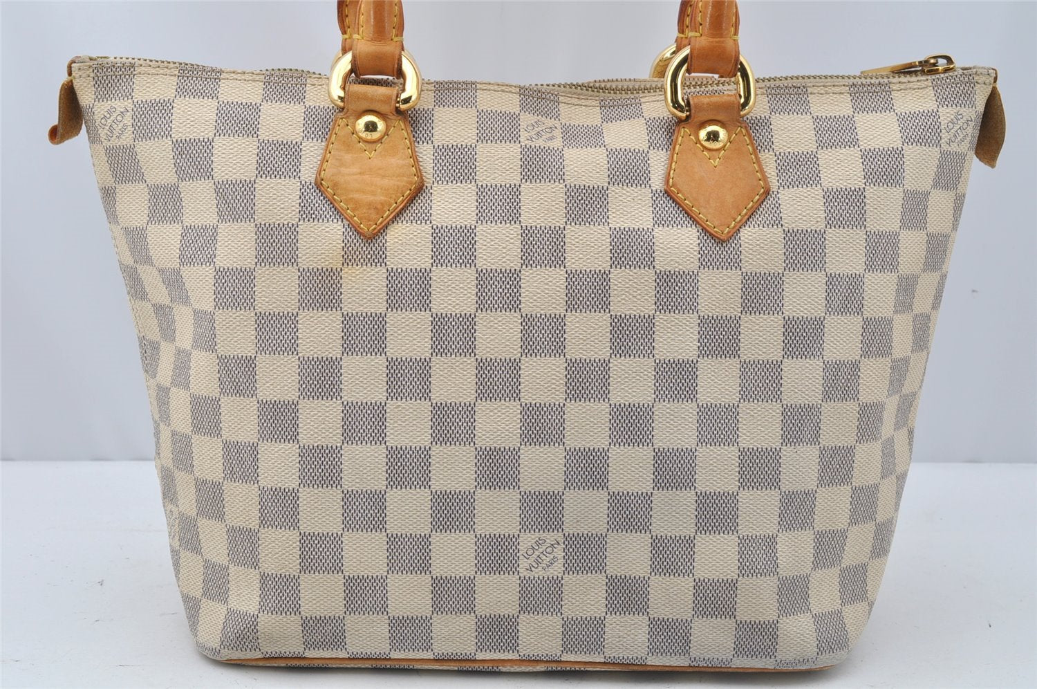 Authentic Louis Vuitton Damier Azur Saleya PM Shoulder Tote Bag N51186 LV 0249J