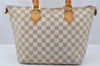 Authentic Louis Vuitton Damier Azur Saleya PM Shoulder Tote Bag N51186 LV 0249J
