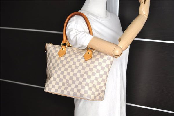 Authentic Louis Vuitton Damier Azur Saleya PM Shoulder Tote Bag N51186 LV 0249J