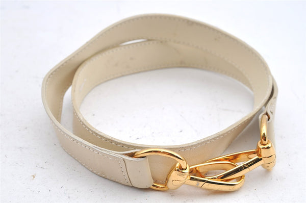 Authentic GUCCI Bamboo 2Way Shoulder Drawstring Bag Leather White Junk 0250I