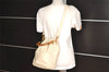 Authentic GUCCI Bamboo 2Way Shoulder Drawstring Bag Leather White Junk 0250I