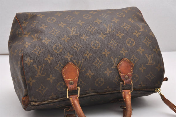 Authentic Louis Vuitton Monogram Speedy 30 Hand Boston Bag M41526 LV Junk 0250J