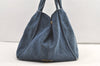 Authentic PRADA Vintage Canapa L Tote Hand Bag Denim Blue 0252K