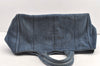 Authentic PRADA Vintage Canapa L Tote Hand Bag Denim Blue 0252K