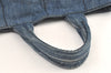 Authentic PRADA Vintage Canapa L Tote Hand Bag Denim Blue 0252K