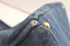 Authentic PRADA Vintage Canapa L Tote Hand Bag Denim Blue 0252K