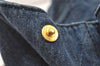 Authentic PRADA Vintage Canapa L Tote Hand Bag Denim Blue 0252K