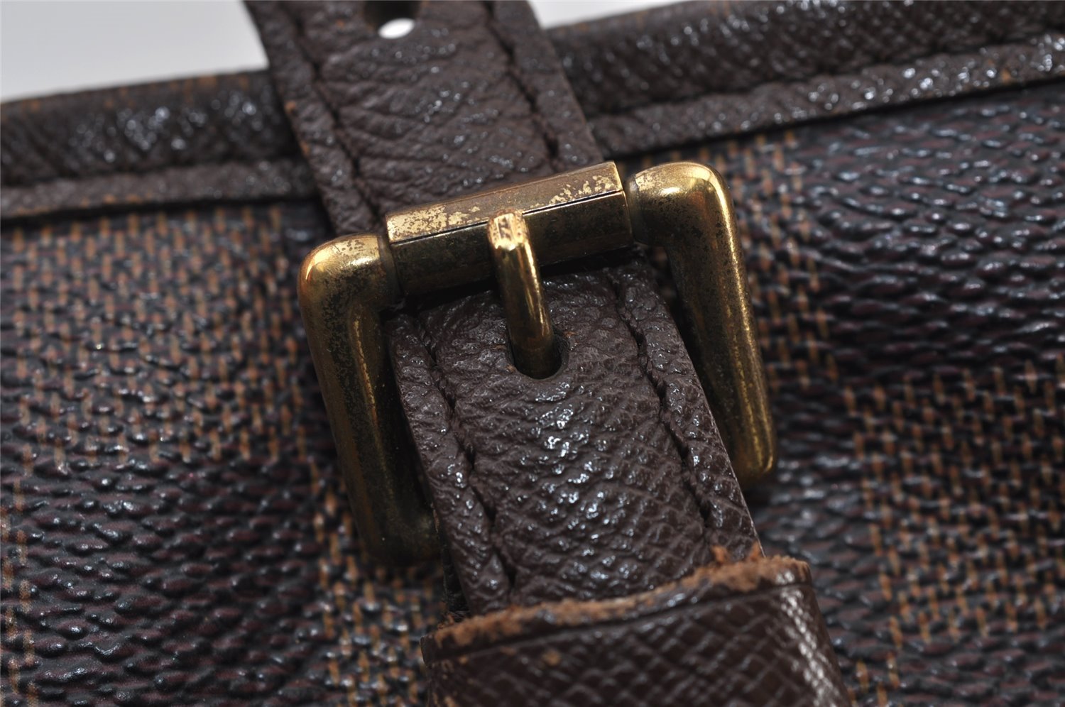 Authentic Louis Vuitton Damier Marais Bucket Shoulder Tote Bag N42240 LV 0253J