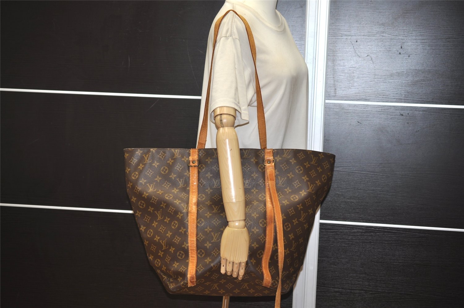 Authentic Louis Vuitton Monogram Sac Shopping GM Tote Bag M51110 LV Junk 0254K