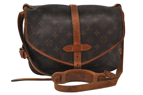 Authentic Louis Vuitton Monogram Saumur 30 Shoulder Cross Bag M42256 Junk 0255J