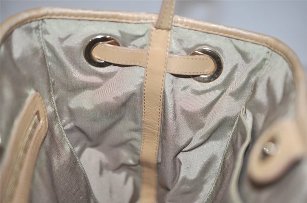 Authentic Christian Dior Panarea Cannage Tote Bag PVC Leather Beige 0255K