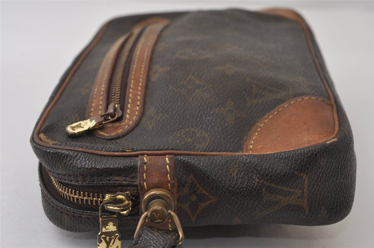 Authentic Louis Vuitton Monogram Marly Dragonne GM M51825 Clutch Hand Bag 0257J