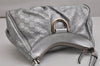 Authentic GUCCI Guccissima Abbey Shoulder Bag GG Leather 190525 Silver 0257K
