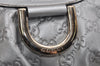 Authentic GUCCI Guccissima Abbey Shoulder Bag GG Leather 190525 Silver 0257K