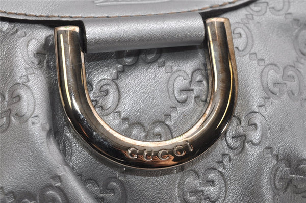 Authentic GUCCI Guccissima Abbey Shoulder Bag GG Leather 190525 Silver 0257K