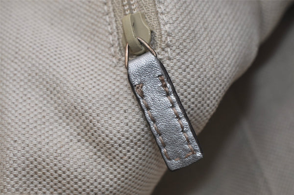 Authentic GUCCI Guccissima Abbey Shoulder Bag GG Leather 190525 Silver 0257K