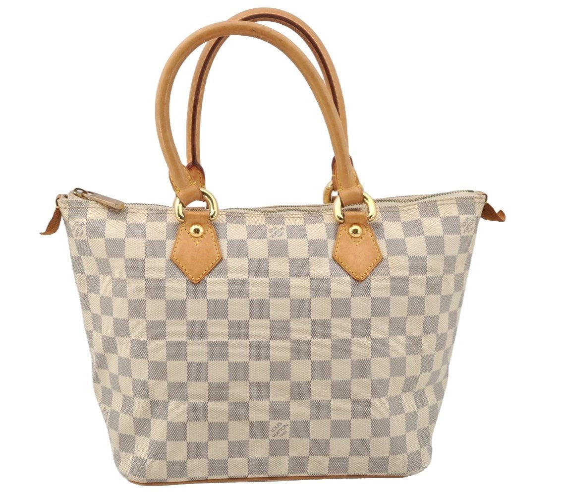 Authentic Louis Vuitton Damier Azur Saleya PM Shoulder Tote Bag N51186 LV 0259J