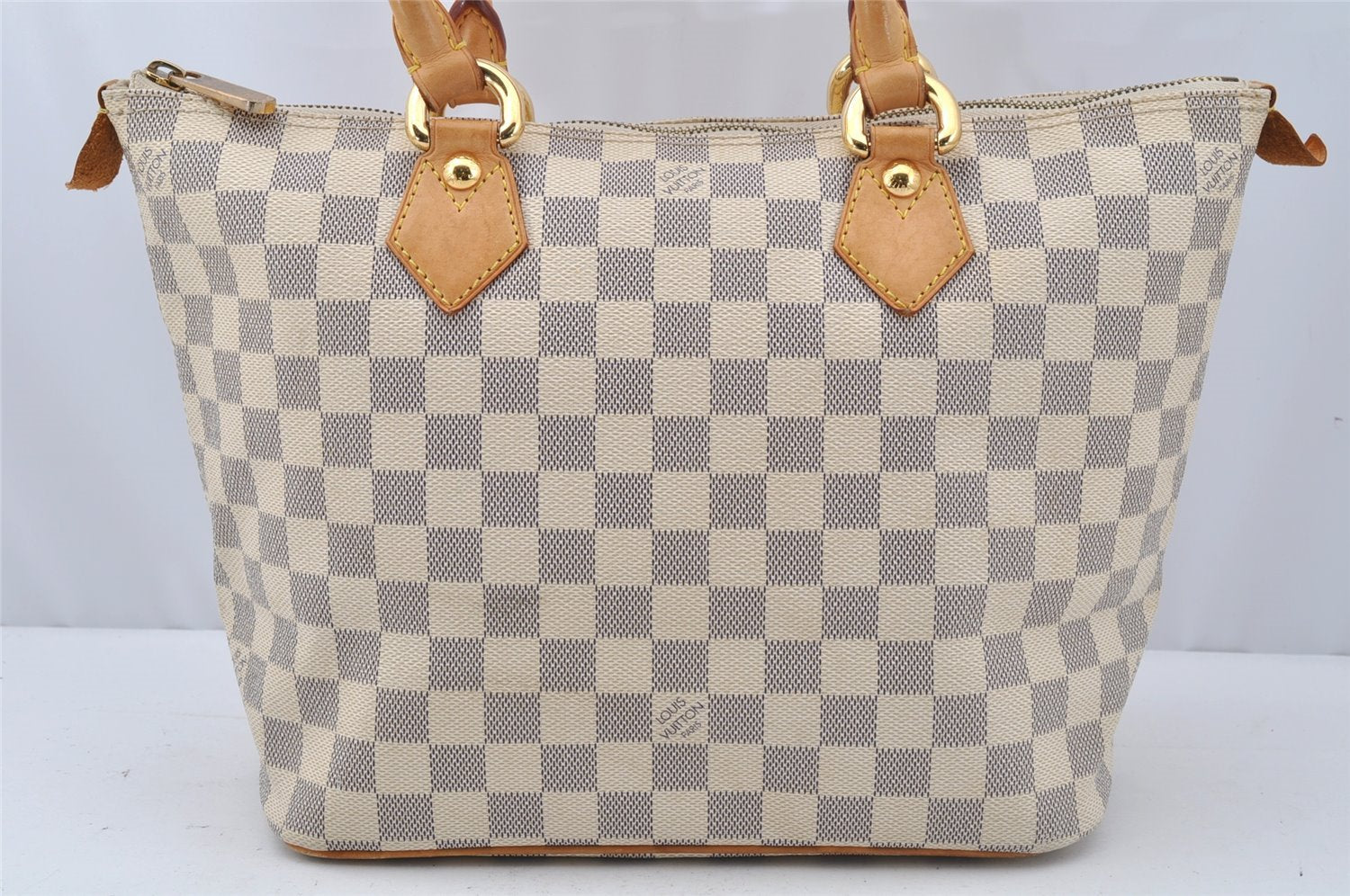 Authentic Louis Vuitton Damier Azur Saleya PM Shoulder Tote Bag N51186 LV 0259J