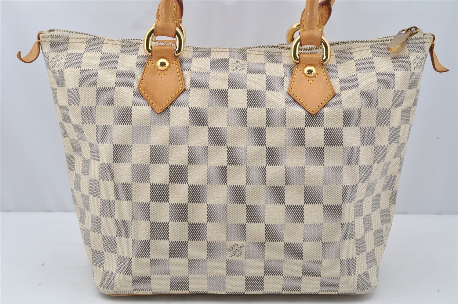 Authentic Louis Vuitton Damier Azur Saleya PM Shoulder Tote Bag N51186 LV 0259J