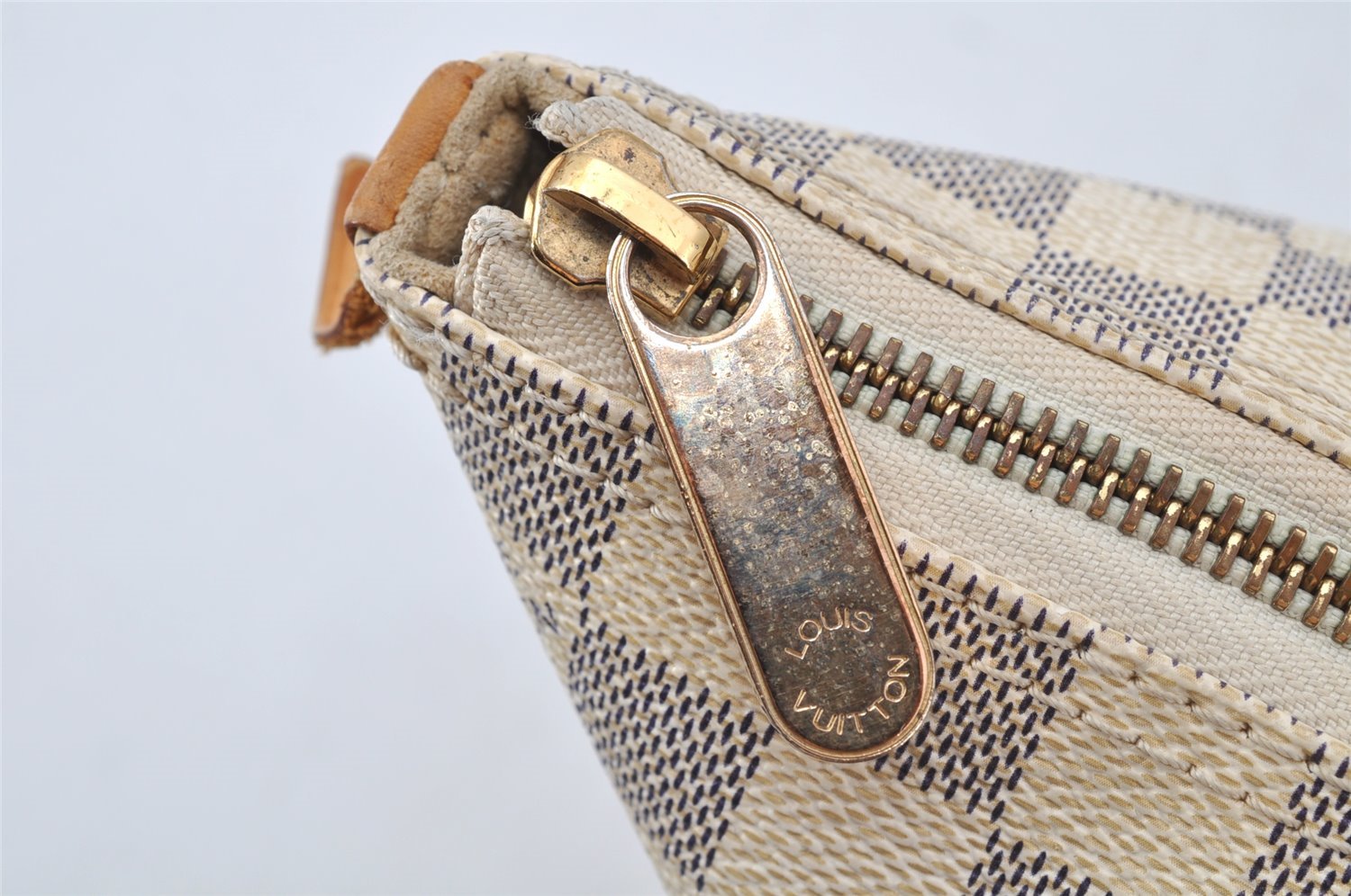 Authentic Louis Vuitton Damier Azur Saleya PM Shoulder Tote Bag N51186 LV 0259J