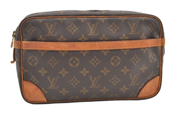 Authentic Louis Vuitton Monogram Compiegne 28 Clutch Hand Bag M51845 LV 0259K