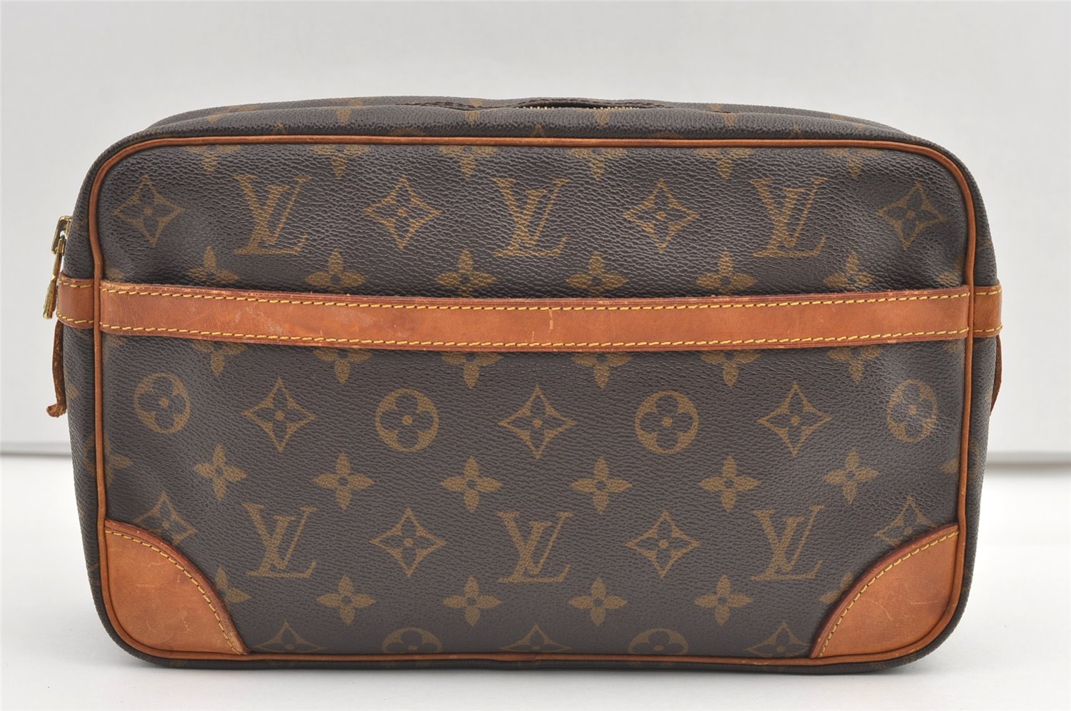 Authentic Louis Vuitton Monogram Compiegne 28 Clutch Hand Bag M51845 LV 0259K