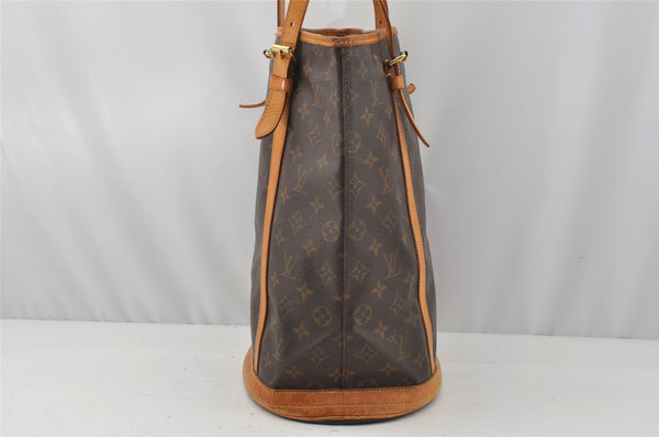 Authentic Louis Vuitton Monogram Bucket GM Shoulder Tote Bag M42236 Junk 0260J