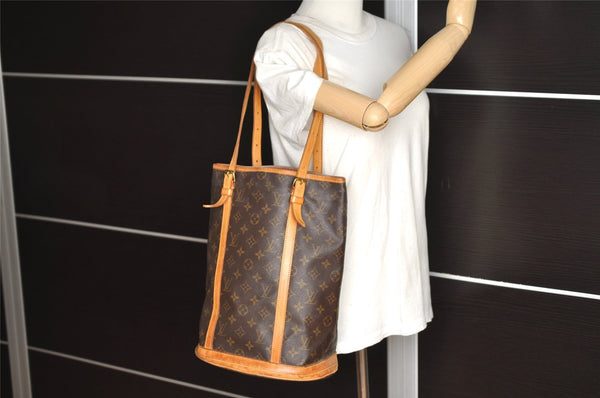 Authentic Louis Vuitton Monogram Bucket GM Shoulder Tote Bag M42236 Junk 0260J