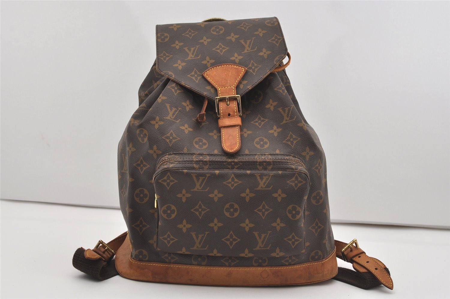 Authentic Louis Vuitton Monogram Montsouris GM Backpack M51135 LV 0261J