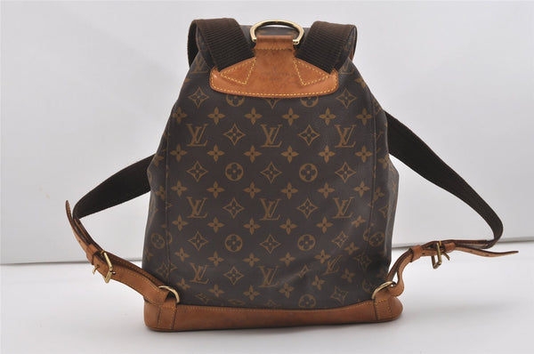 Authentic Louis Vuitton Monogram Montsouris GM Backpack M51135 LV 0261J