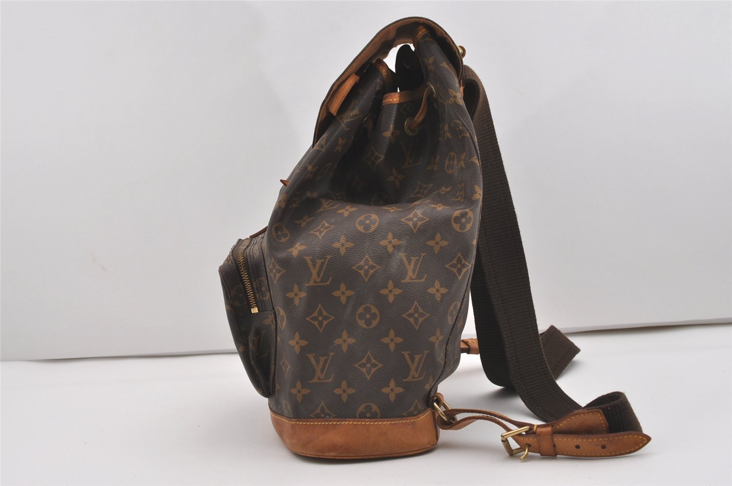 Authentic Louis Vuitton Monogram Montsouris GM Backpack M51135 LV 0261J