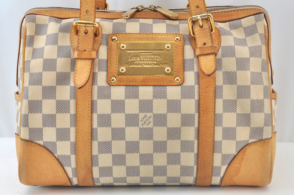 Authentic Louis Vuitton Damier Azur Berkeley Hand Boston Bag N52001 LV 0262J