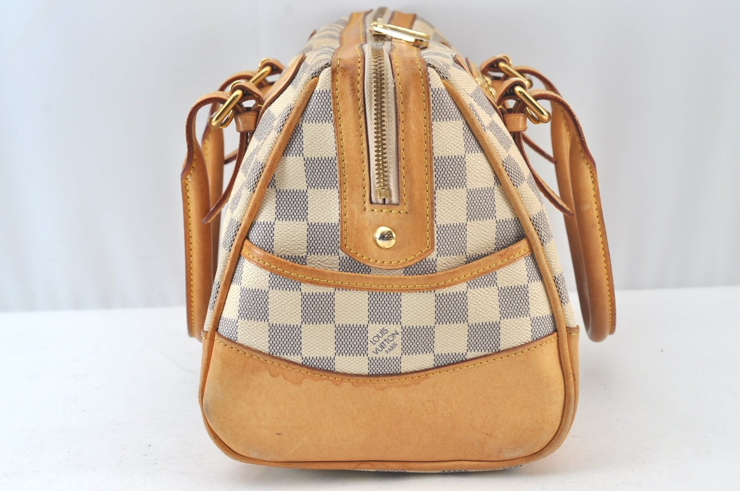 Authentic Louis Vuitton Damier Azur Berkeley Hand Boston Bag N52001 LV 0262J