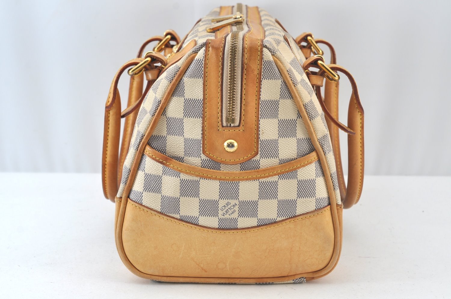 Authentic Louis Vuitton Damier Azur Berkeley Hand Boston Bag N52001 LV 0262J