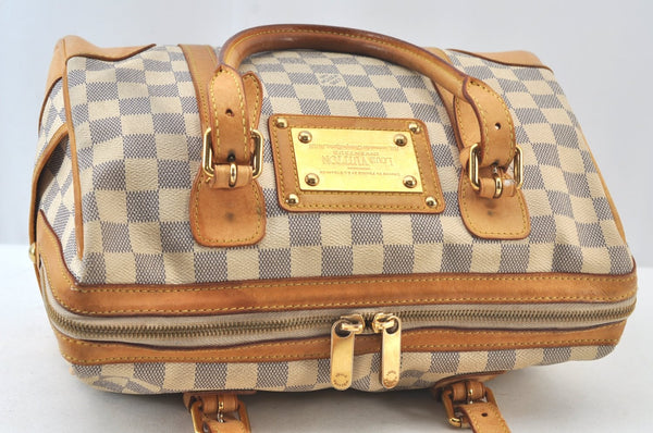 Authentic Louis Vuitton Damier Azur Berkeley Hand Boston Bag N52001 LV 0262J