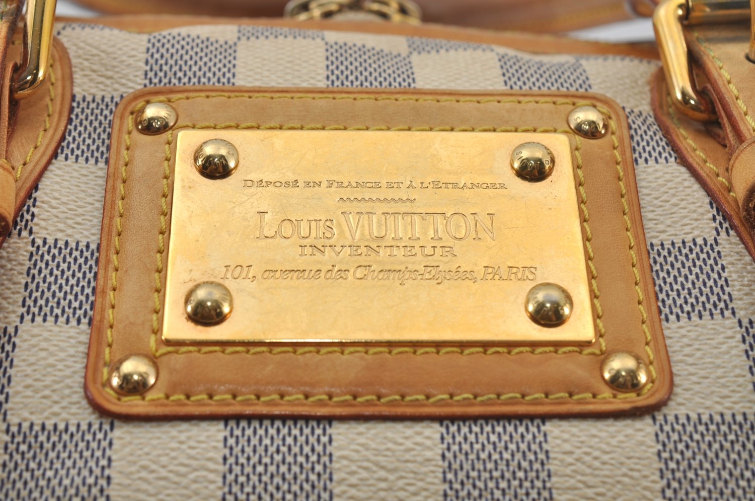 Authentic Louis Vuitton Damier Azur Berkeley Hand Boston Bag N52001 LV 0262J