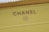 Authentic CHANEL CC Filigree Caviar Skin Matelasse CoCo Mark Wallet Yellow 0264K