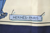 Authentic HERMES Carre 90 Scarf "Passementerie" Silk Navy Blue 0265J