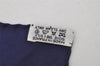 Authentic HERMES Carre 90 Scarf "Passementerie" Silk Navy Blue 0265J