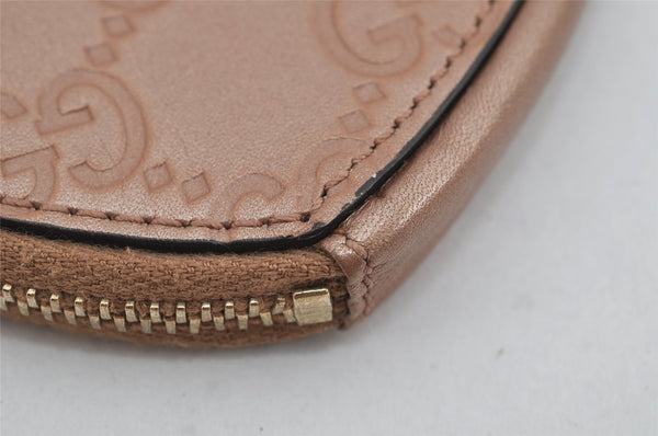 Authentic GUCCI Guccissima Heart Motif Coin Purse Case Leather Beige Box 0265K