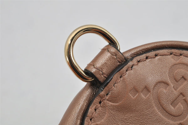 Authentic GUCCI Guccissima Heart Motif Coin Purse Case Leather Beige Box 0265K