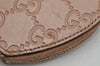 Authentic GUCCI Guccissima Heart Motif Coin Purse Case Leather Beige Box 0265K