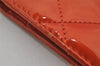 Authentic CHANEL Brilliant Enamel Matelasse Long Wallet Purse CC Orange 0266K